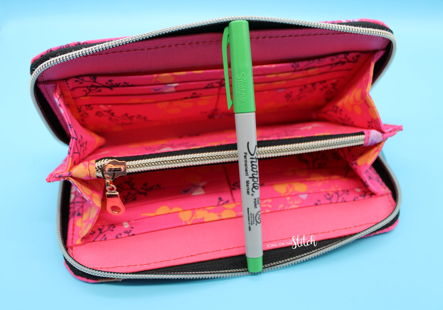 Pink Zip Around Wallet