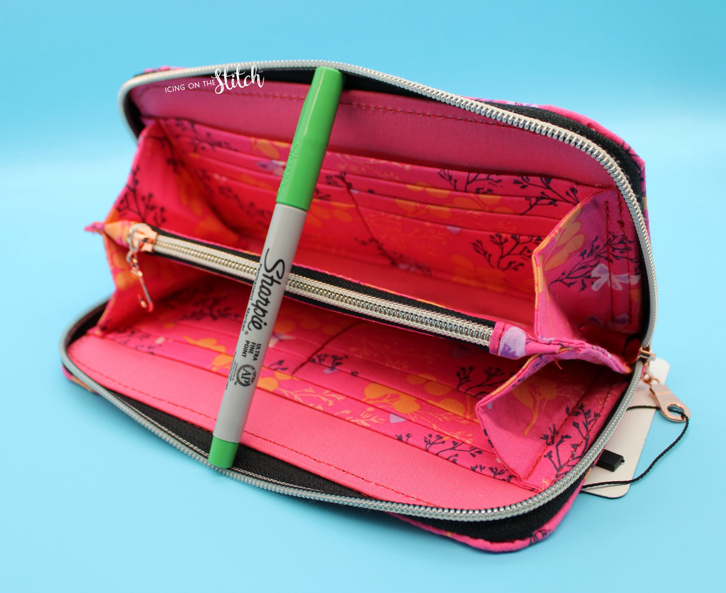 Pink Zip Around Wallet