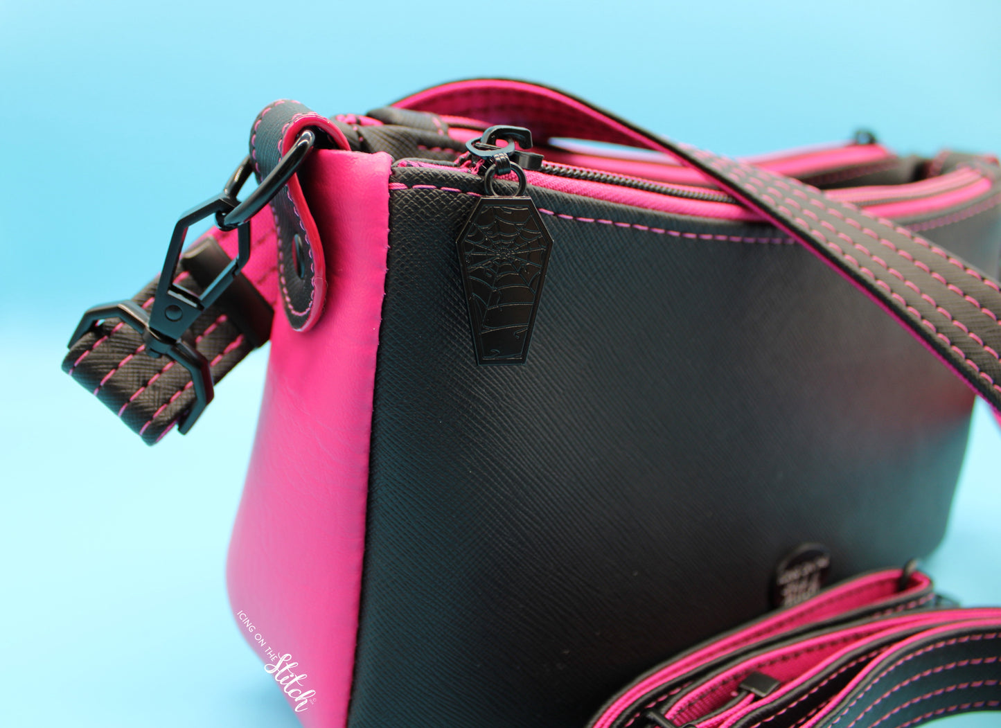 Pink and Black Dark Gothic Crossbody