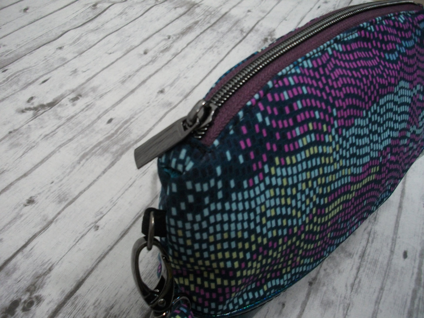 Pixels on Teal Wristlet