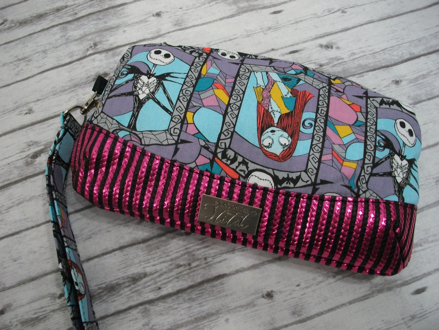 Jack and Sally Stained Glass Wristlet