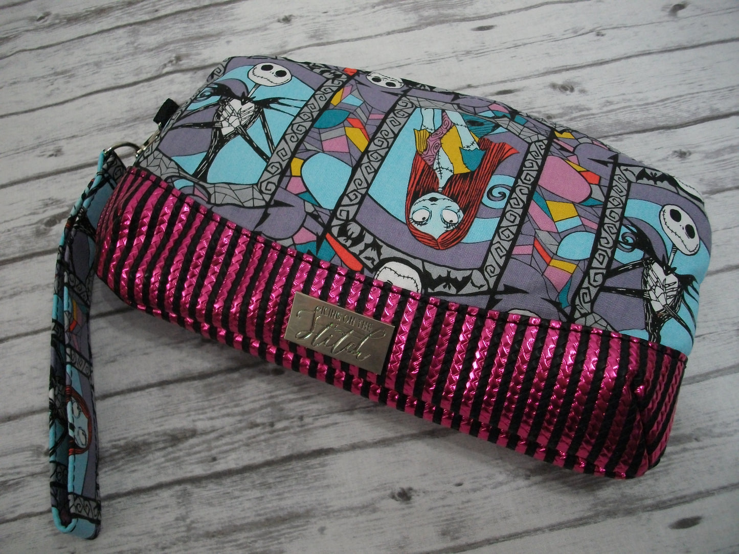 Jack and Sally Stained Glass Wristlet