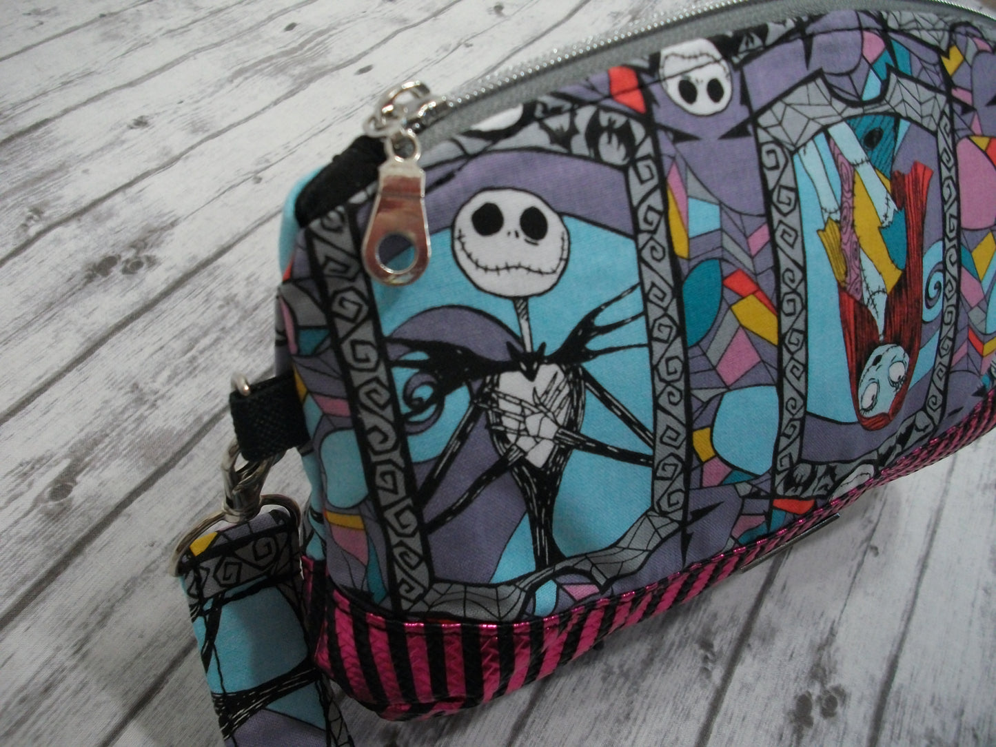 Jack and Sally Stained Glass Wristlet