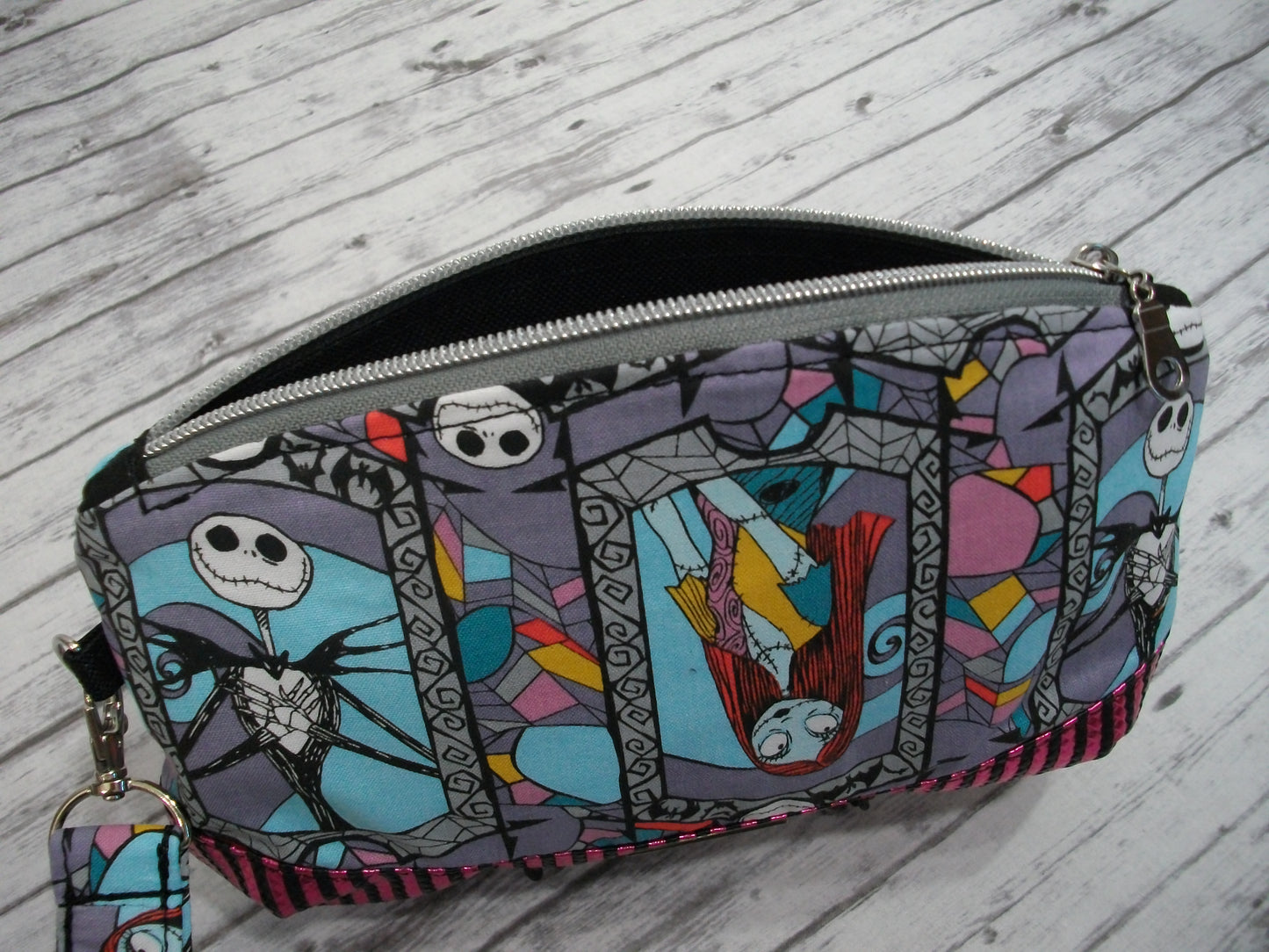 Jack and Sally Stained Glass Wristlet